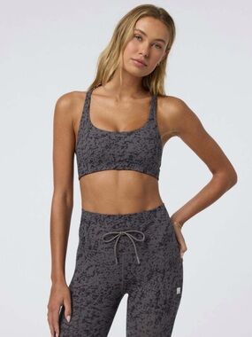 Vuori Yosemite Bra Chia Stucco Black and Gray Pattern Sz M